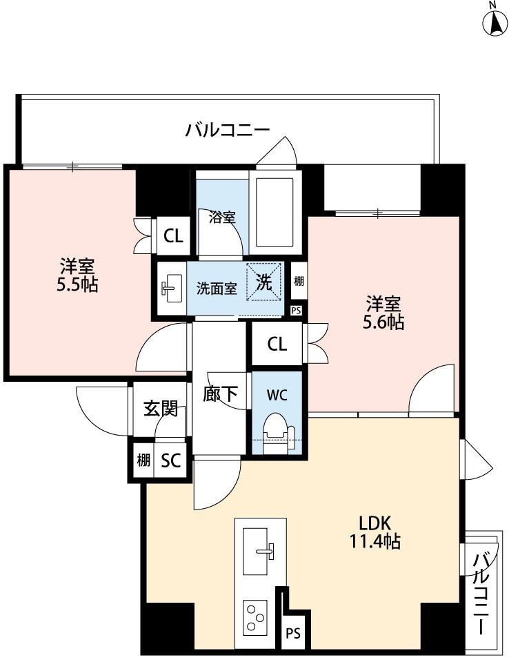 2号室（Bタイプ）間取り